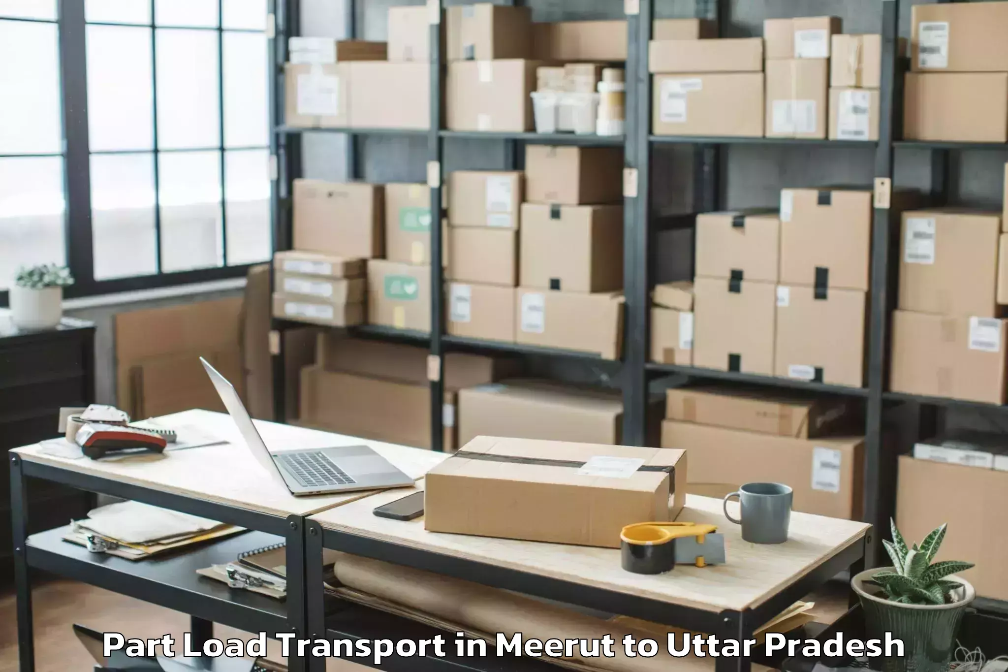 Top Meerut to Tilhar Part Load Transport Available